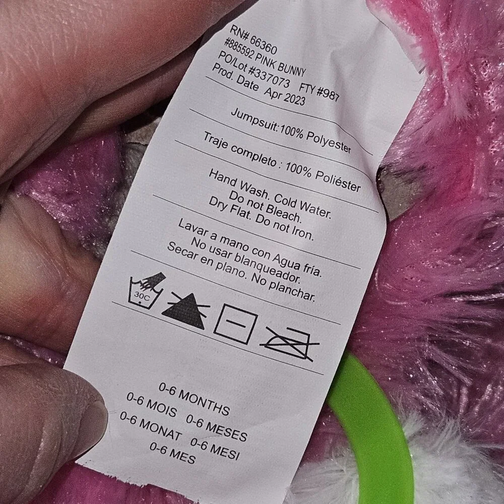NEW Pink Bunny Rabbit Halloween Costume  Easter Baby 0-6 Months SOFT Jumpsuit